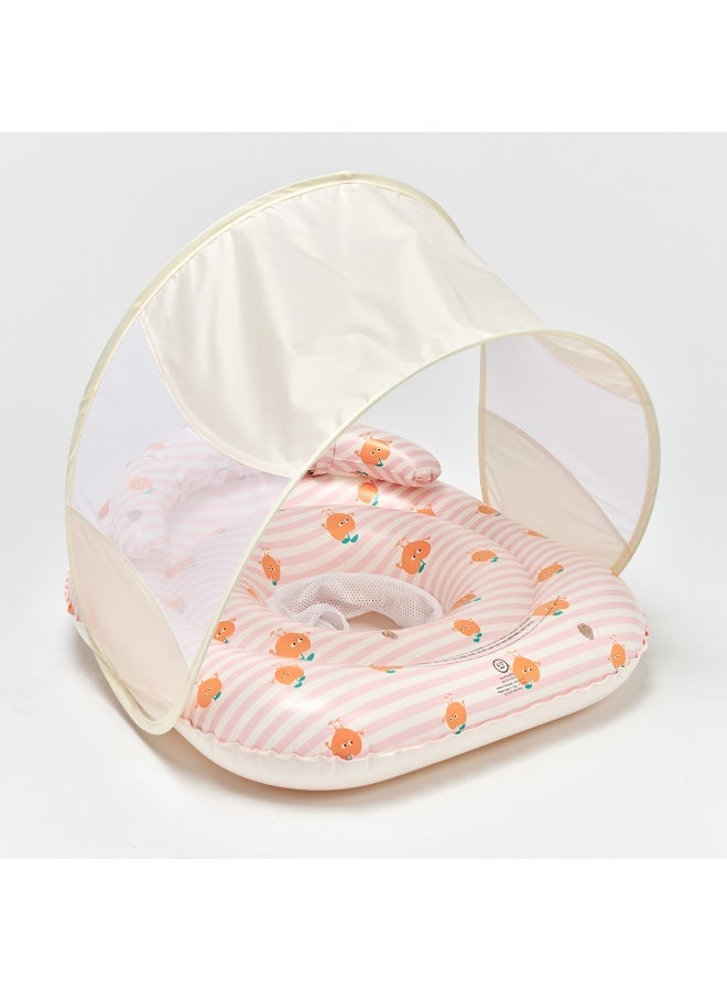 SUNNY LIFE Interactive Baby Float Poppy The Peach Pink Stripe, 6–12 Months, PVC/Polyester/PU/Silicone, 26.18 x 23.62 x 4.33 Inches, 2.43 lbs - Image 1